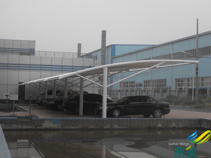 污水處理廠停車棚_化工廠停車棚_膜結構停車棚