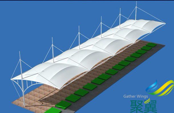 江蘇省昆山市張浦鎮太陽島高爾夫練習場膜結構遮陽雨棚