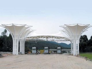 上海聚翼膜結構 南京收費站膜結構頂棚施工案例 