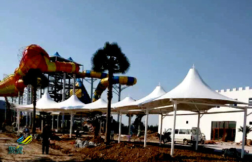 膜結構連角傘遮陽-膜結構連角傘多色膜材及透光性