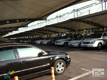  保安學校膜結構車棚烤漆處理，保安學校膜結構車棚優質量