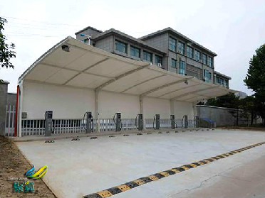 膜結構充電樁車棚-膜結構充電樁車棚安裝注意事項