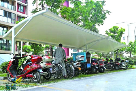 上海膜結(jié)構(gòu)車棚自行車棚的安裝工藝*膜結(jié)構(gòu)車棚注意事項(xiàng)
