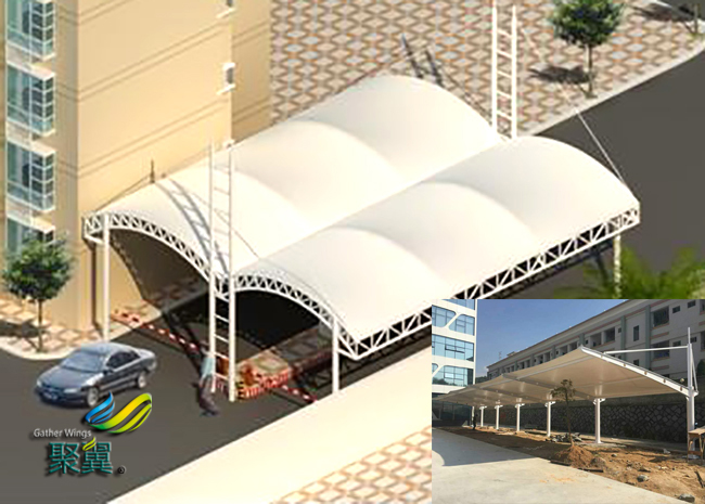 膜結構車棚遮陽篷優勢|膜結構車棚發展趨勢