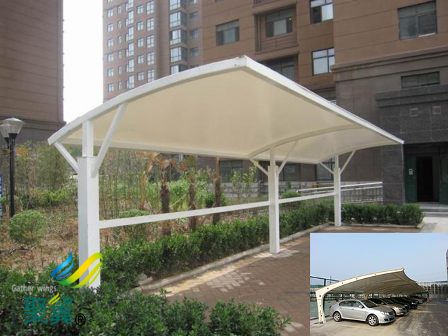 河北省順平縣膜結構車棚|膜結構車棚臨時性建筑節能環保