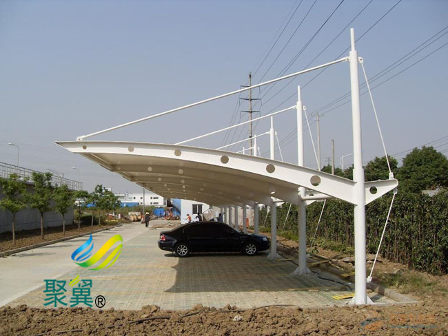 7字形膜結(jié)構(gòu)車棚停車棚電瓶車棚自行車棚加工廠家