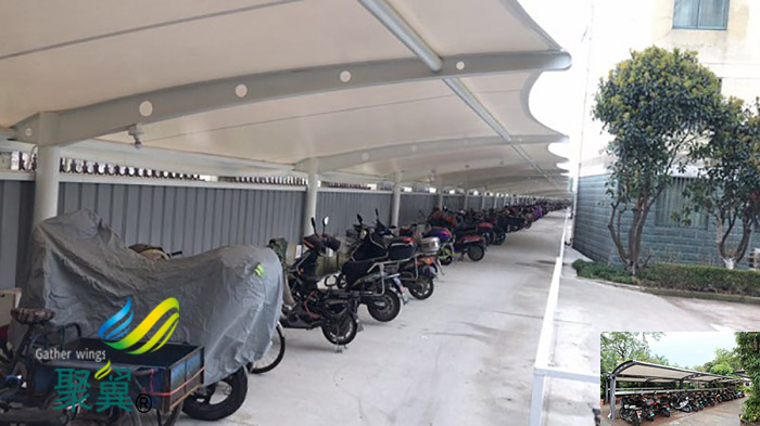 上海膜結構停自行車棚安裝廠家工程報價定做公司
