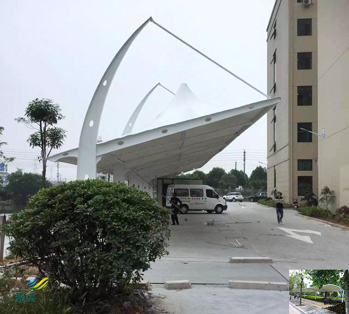 杭州鋼膜結構停汽自行車棚廠家公司安裝價格工程