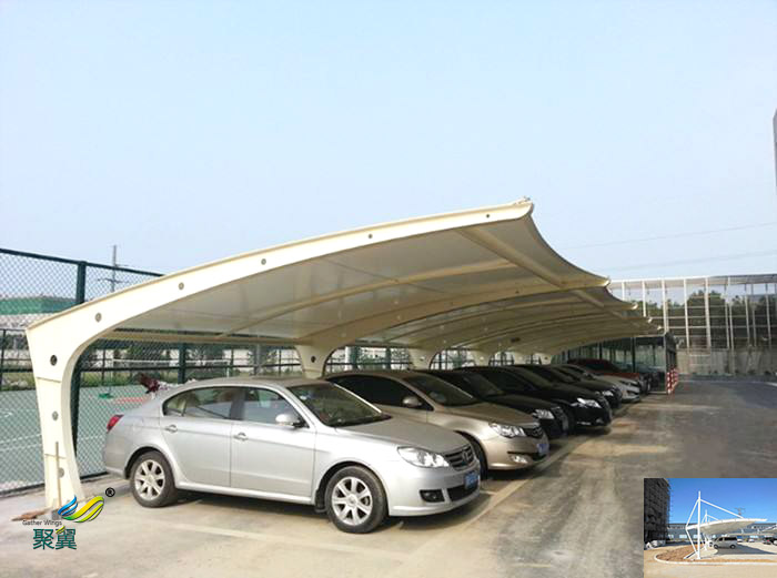 蘇州鋼膜結構定制汽自行停車棚廠家安裝定制工程