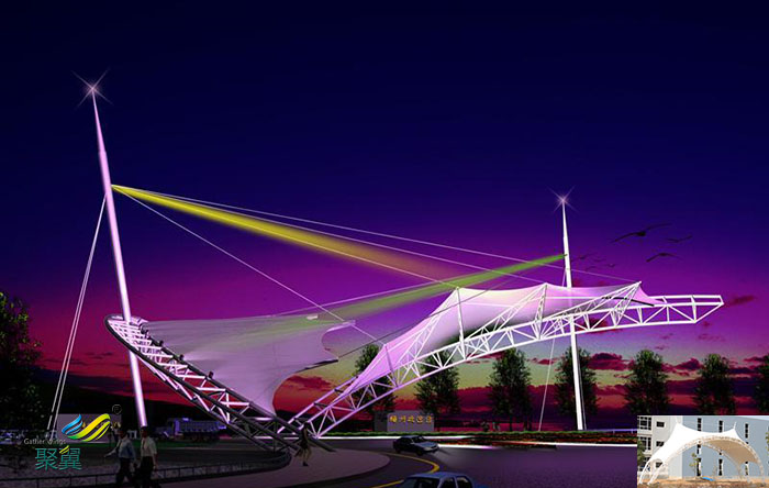 重慶膜結構設計屋頂活動舞臺膜結構設計圖