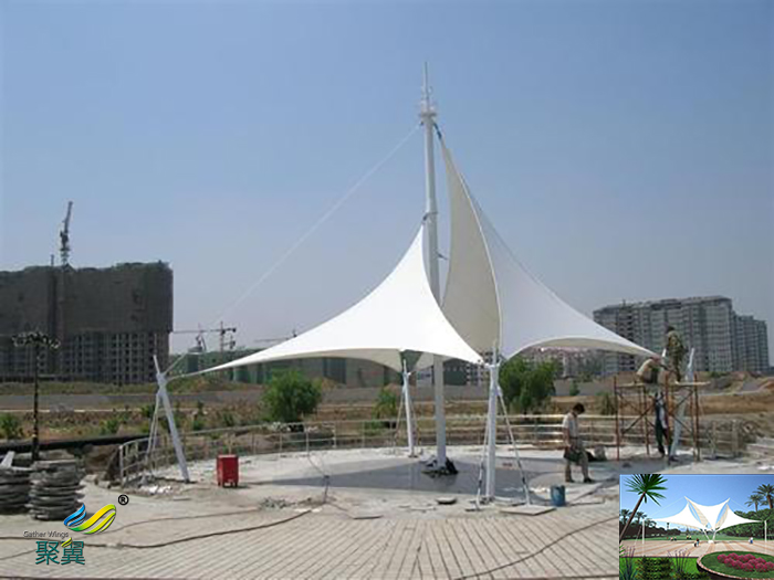 山東膜結構景觀張拉膜雨棚停車棚廠家工程設計材料