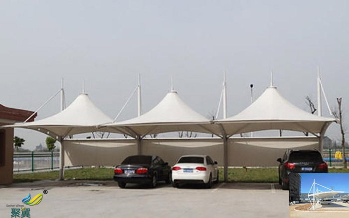 福建鋼膜結(jié)構(gòu)品質(zhì)大巴車停車棚效果圖設(shè)計(jì)