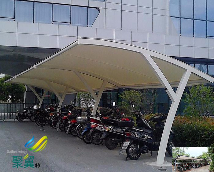 浙江膜結構非機動膜結構汽車停車棚安裝施工方案