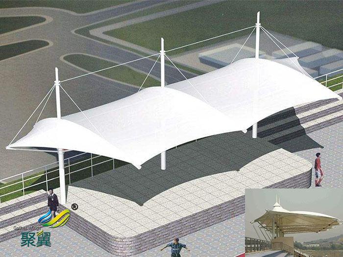 陜西加強充氣式膜結構體育看臺場館造型設備方案圖