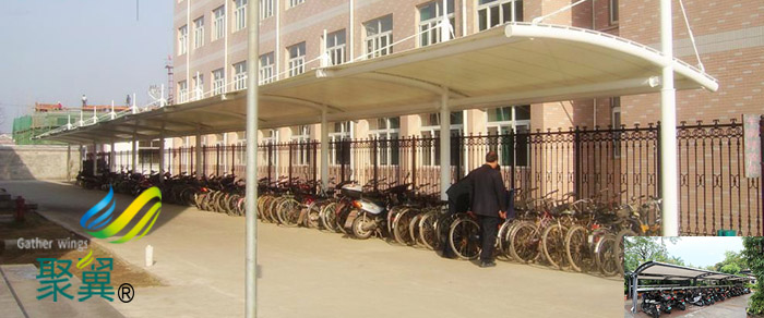 蘇州鋼膜結構非機動車汽車棚安裝設計效果圖