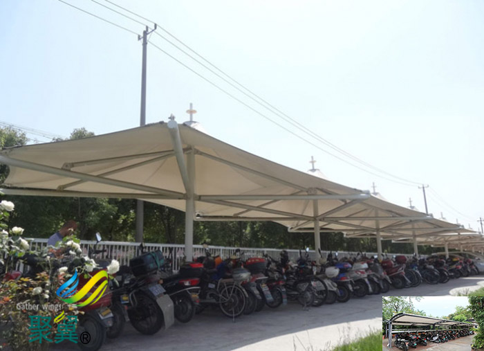 蘇州膜結構非機動車汽車停車棚施工方案圖安裝