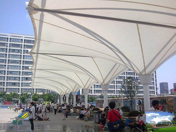 上海膜結構露天體育看臺球場膜尺寸設計施工效果圖