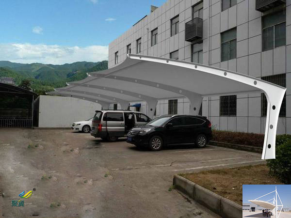 浙江膜結構汽車充電樁停車棚景觀安裝施工方案設計效果圖