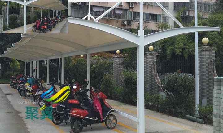 張拉膜結構車棚拉膜技巧|張拉膜景觀停車棚
