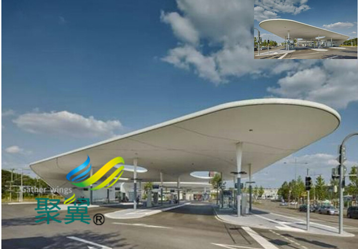 膜結構汽車棚安全性|車棚給城市帶來靚麗風景線