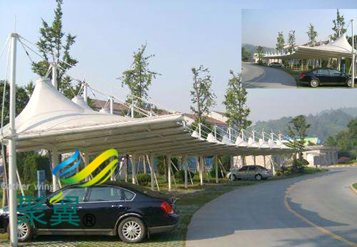 充電樁膜結構車棚安裝|汽車停車棚結構設計