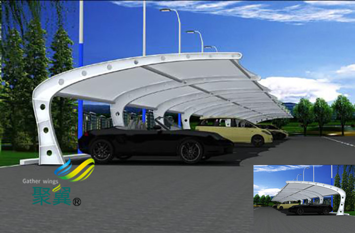膜結構車棚建筑特點|汽車停車棚外形多變