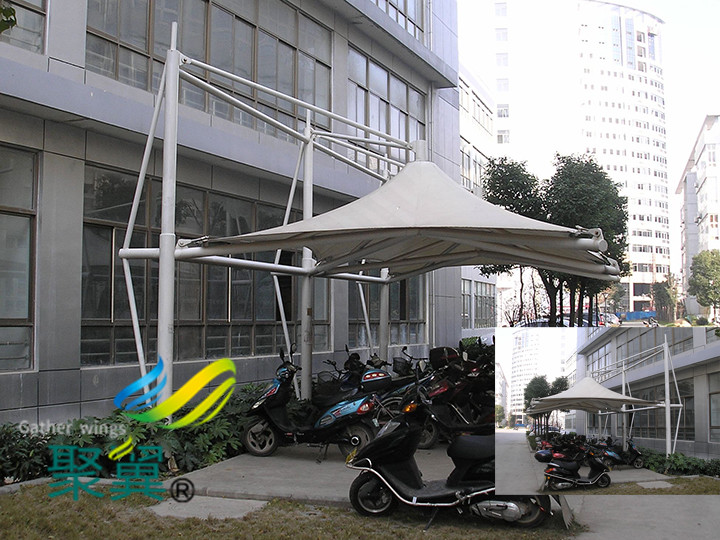 膜結(jié)構(gòu)電瓶車雨棚汽車棚遮陽棚功能區(qū)別外結(jié)構(gòu)有何不同