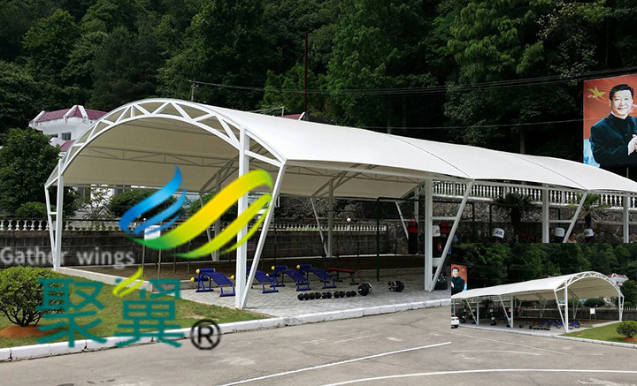 上海膜結構車棚基礎施工|車棚早起結構方案