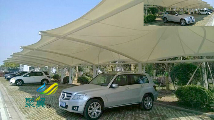 上海汽車停車棚膜結構使用壽命|車棚規劃安裝